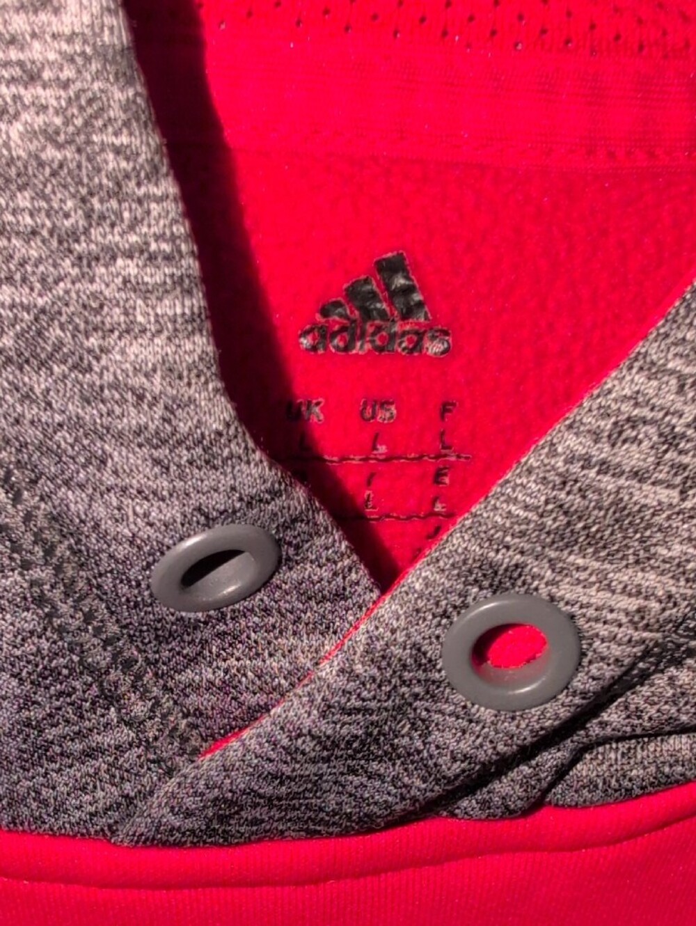 adidas Girls Red Hoodie with Gray Logo , Sleeves And Hoodie - Picture 12 of 13